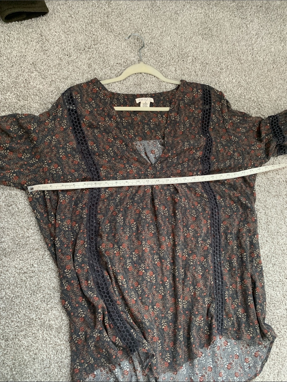 Torrid Festi Dark Floral Bohemian Tunic Top - Picture 8 of 8